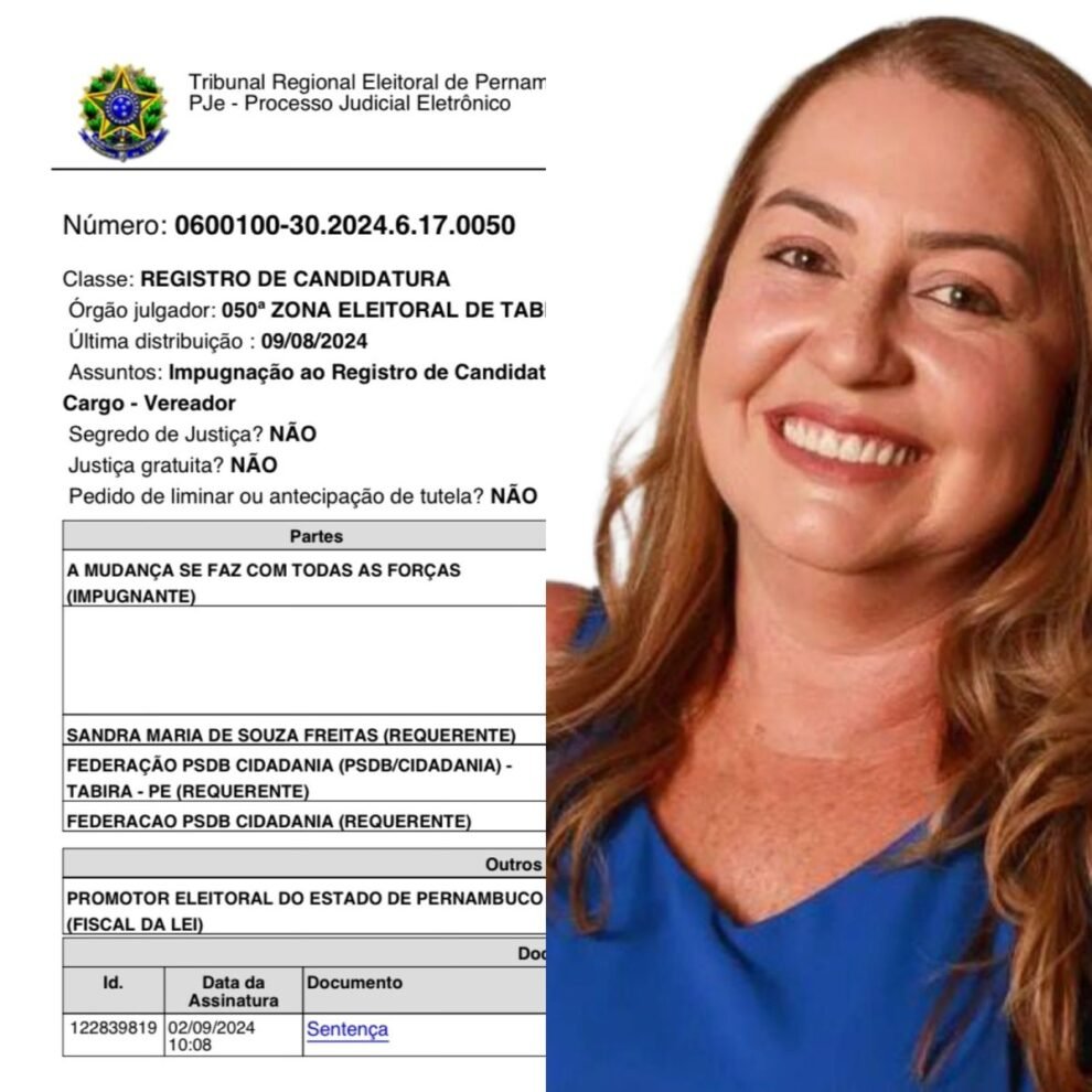 justica-eleitoral-indefere-registro-de-candidatura-de-sandra-de-souza-para-vereadora-de-tabira