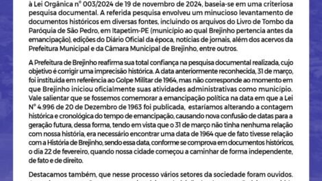 em-nota,-prefeitura-de-brejinho-defende-nova-data-de-emancipacao