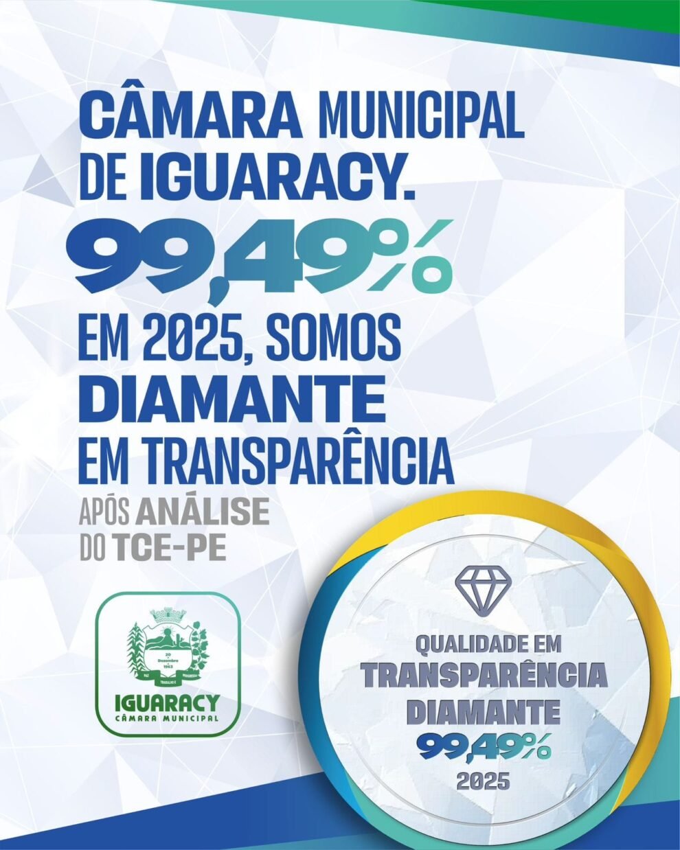 camara-de-iguaracy-conquista-selo-diamante-em-avaliacao-estadual-de-transparencia-do-tce-pe